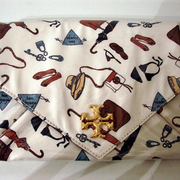 TORY BURCH PRINT BON VOYAGE CLUTCH - Picture 2 of 8